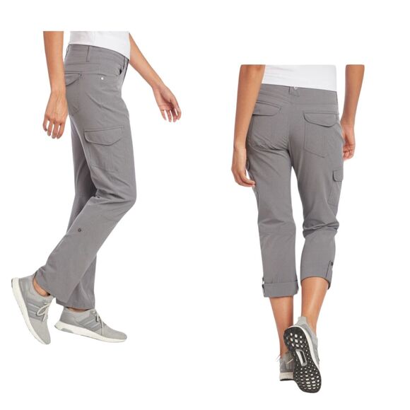 Kuhl Women's Freeflex Roll-up Cargo Pants 12 Reg Gray Drawstring Relaxed Fit - Picture 8 of 16
